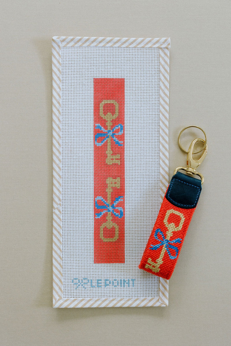 Key Keychain - Coral & Blue– Le Point Studio